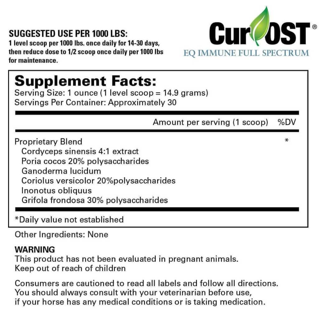 EQ Immune & Repair Ingredients Label