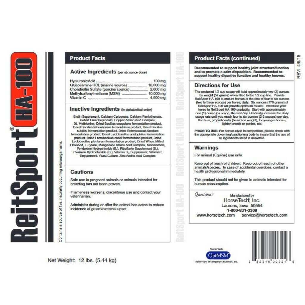 ReitSport HA-100 label