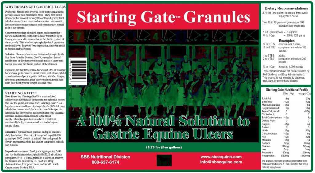Starting Gate Granules - Product Label