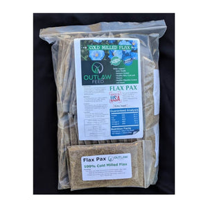 Cold Milled Flax for Horses in individual 4 oz (by weight) servings